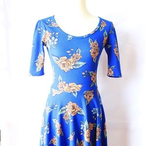 LuLaRoe Dress ~ Blue / Roses